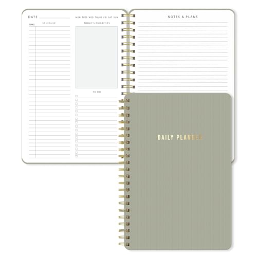 Sweetzer & Orange Daily Planner Notebook Undated Two-Page Daily Layout with Hourly Schedule To-Do List Priorities and Notes 6.5 x 9.5 Spiral Bound Productivity Organizer 160 Pages