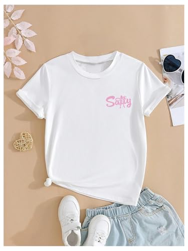 SweatyRocks Girl's Sea Letter Graphic T Shirt Short Sleeve Crewneck Trendy Tee Tops2