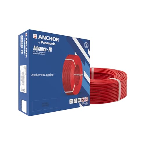 Image of Anchor by Panasonic Advance FR 90m 2.5 sq.mm Electric Wire, PVC Insulated Class 2 Conductor (100% Copper), Anti-Rodent & Flame Retardant Wire for Domestic & Industrial Use (27415RD)