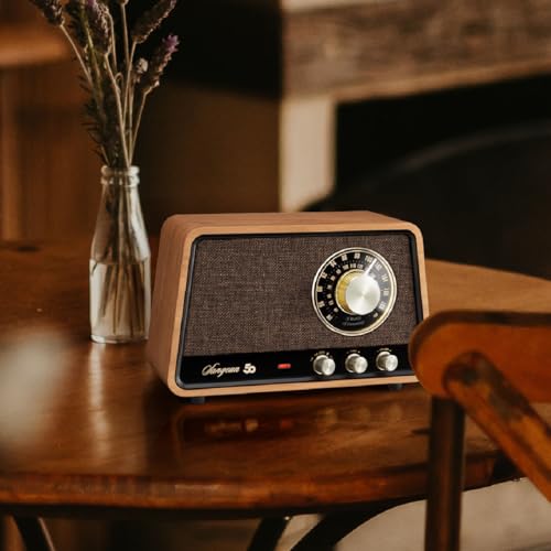 Image of Sangean WR-55 AM /FM /Bluetooth /AUX Premium Analog Wooden Cabinet Radio 50th Anniversary Edition
