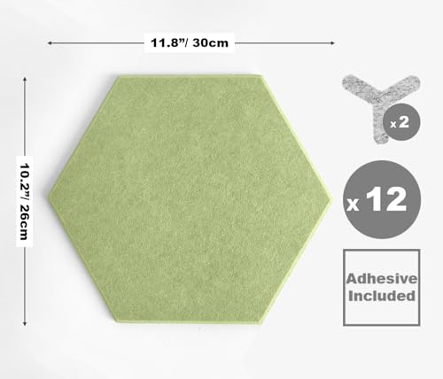 Paneles acústicos autoadhesivos en formato de azulejos hexagonales de fieltro contra el eco 2