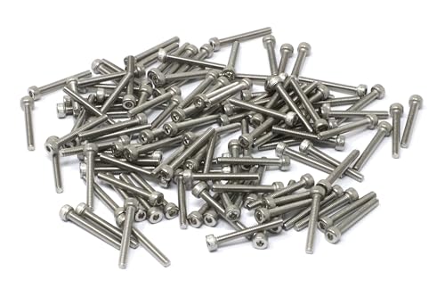 Image of iexcell 100 Pcs M2.5 x 20mm Thread Pitch 0.45 mm Stainless Steel 304 Hex Socket Head Cap Screws Bolts Kit
