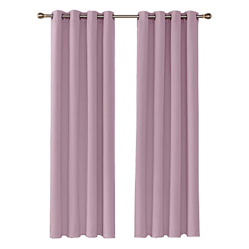 UMI by Amazon Cortinas Salón Opacas Térmicas Aislantes Frío y Calor para Ventanas Suaves 2 Piezas con Ojales 140 x 290 cm Rosa Claro