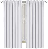 Utopia Bedding Blackout Curtains for Bedroom - Rod Pocket Window Curtains 63 Inch Length 2 Panels - Thermal Curtains & Drapes for Living Room (White- W52 x L63 Inch)