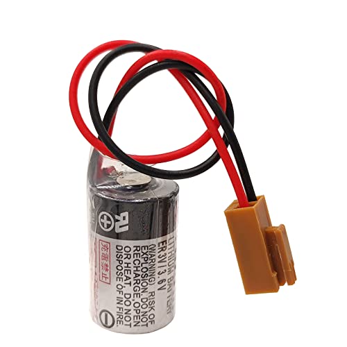 1Pcs ER3V Battery Non-Rechargeable PLC Lithium Battery with Brown Plug for ER3V/3.6V PLC Battery