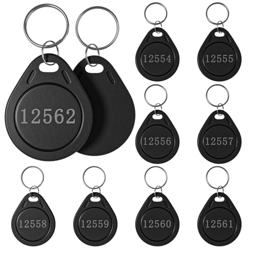 Image of 50 pcs 26 Bit Key Fobs Black RFID Keyfobs Writable Proximity Fob 125kHz Prox Cards Compatable with ISOProx 1386 1326 1346 H10301 Format Readers, Works with Vast Majority of Access Control Systems