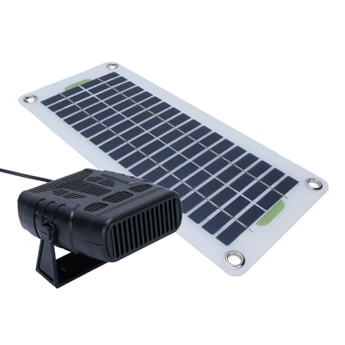Goshyda Calentador de Espacio con Panel Solar, Calentador Portátil de Silicio Monocristalino con Control de Temperatura de Seguridad, para Uso en Exteriores, Camping, Secado de Casas