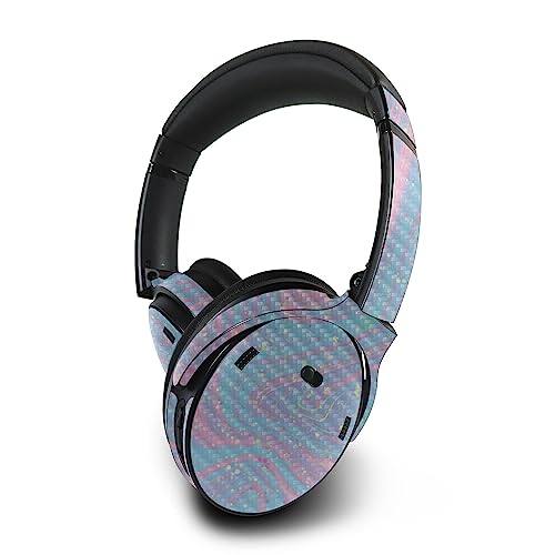 Image of MightySkins Carbon Fiber Skin Compatible with Bose QuietComfort 45 Headphones Cotton Candy Swirl | Protective, Durable Textured Carbon Fiber Finish | Easy to Apply