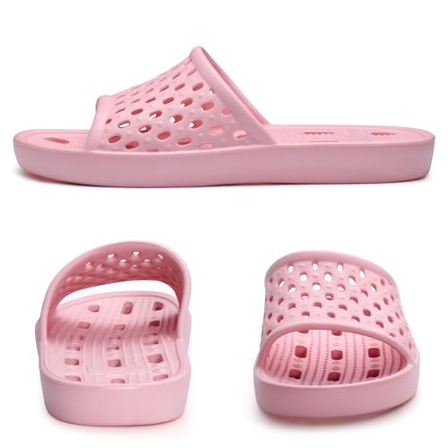 Image of Litfun Shower Shoes for Women Non-Slip Quick Dry Shower Slippers Lightweight Pool Sandals with Drain Holes for College Dorm, Beach, Bathroom & Gym