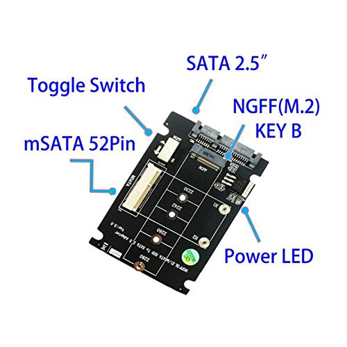 Conversor adaptador Heaven2017 mSATA M.2 B-Key NGFF 2 em 1 SSD para SATA 3