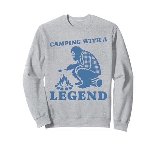 Camping With A Legend Retro Sasquatch Per Uomini Donne Bambini Felpa