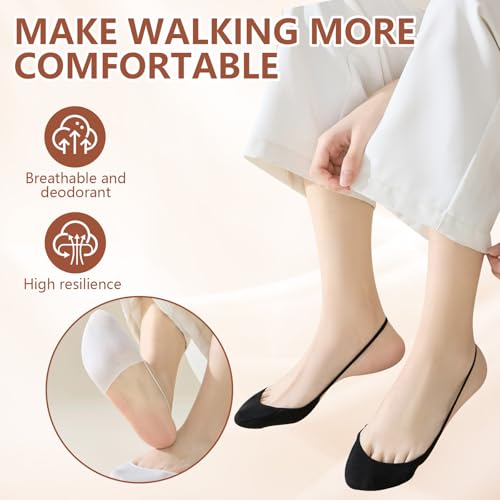 8 Pairs Socks for High Heels, Ultra Low No Show Non Slip Slingback Toe Socks3