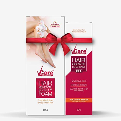 Buy VCare Hair Removal Spray Foam & Hair Growth Retardant Gel Combo