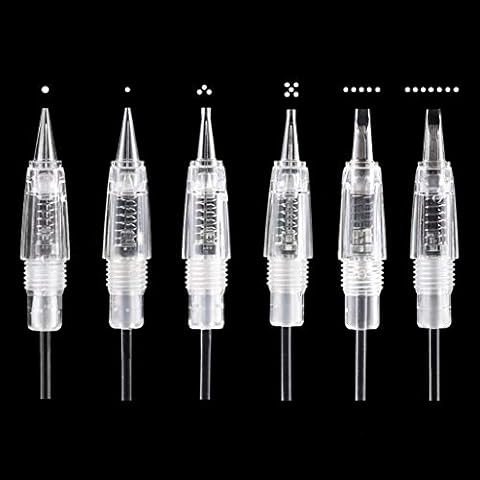 10PCS Permanent Makeup Clear Needle Cartridges for Eyebrow Eyeliner Tattoo Machine 1R Cover