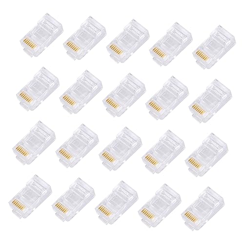HOMOCONO 8 Core Crystal Head 1000pcs Cat5e Network Connector Modular Plugs Plated Leads for Higher Signal Strength