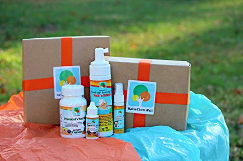 New Baby Gift Box: Prenatal Vitamin, Vitamin D3 and K2 Drops, Hand Sanitizer and Foaming Baby Wash '
