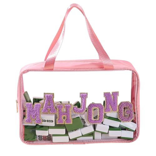 Bolsas Mahjong para bandejas, bandeja de Mahjong transparente y bolsa para bolsos con asa - bolsa de transporte con capacidad para noches de juego picnics camping centro comunitario torneos fiestas
