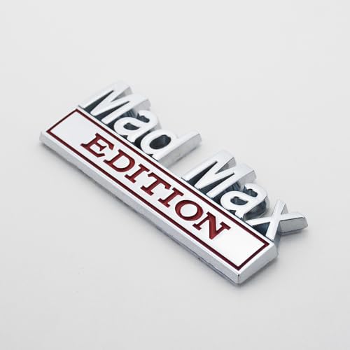 Image of 2Pc Madmax Edition Emblem 3D Badge Stickers with Double Tape for Cars, Trucks, Motorcycles, Boats (Chrome Red)