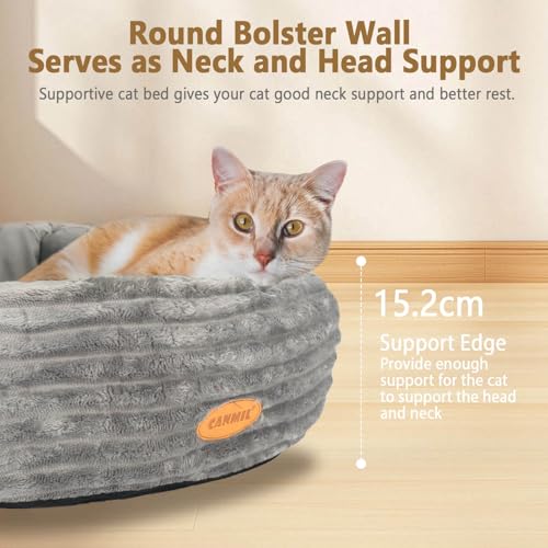Cat Bed, Fluffy Donut Kitten Bed for Cats and Small Dogs, Washable Round Pet Bed, Indoor Use - Image 6
