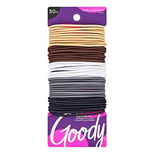 GOODY Women's Hair Ouchless 2 mm Elastics, Neutral, 50 Count