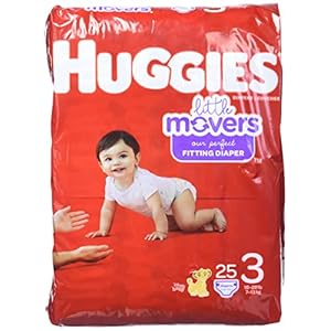 Huggies Little Movers Baby Diapers, Size 3, 25 Ct