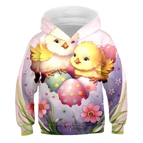 Niños Niños Chicos Niñas Pascua Primavera Manga Larga Sudadera Tops Sudadera Ropa Dibujos Animados Conejo Pollito Estampado, amarillo, 18-24 meses