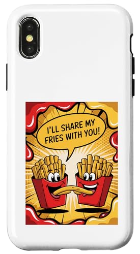 Compartiré mis papas fritas contigo Comic Fries Carcasa para iPhone X/XS