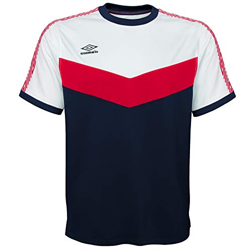 Umbro Men's Retro Diamond Short Sleeve Shirt, Navy/White XS