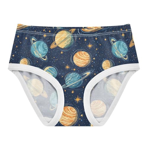 ZZKKO Universe Planets Star Girls Underwear Toddler Panties for Girls Comfort Brief Size 2T-8Y