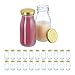 Relaxdays Bottiglie Vuote in Vetro, 24 Bottigliette Riutilizzabili per Succo di Frutta e Frullati, Tappo in Ferro, Oro, 150 ml immagine