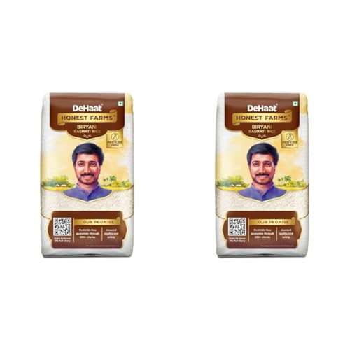 Image of DeHaat Honest Farms Pesticide Free Biryani Basmati Rice 1 KG (Pack of 2)