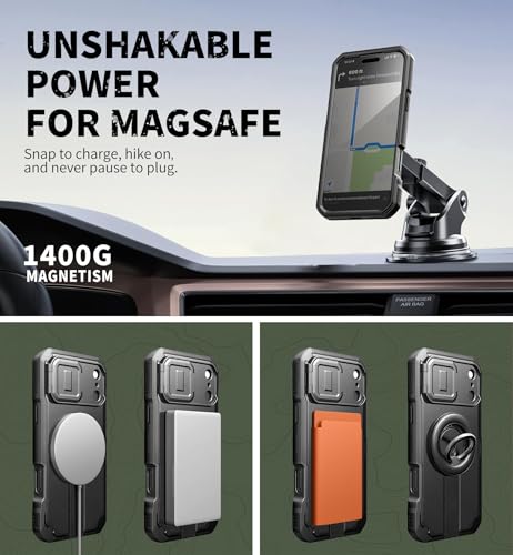 Image of Dexnor for iPhone 17 Pro Max Case with Privacy Screen Protector, [2 Front Frame & Built-in Flip Camera Cover & Kickstand], Compatible Wireless Charging, Heavy-Duty Shockproof Case, 6.9 inch Black