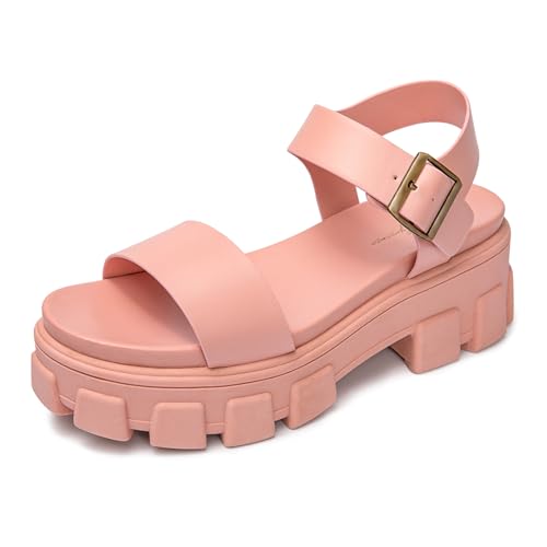 Image of Luffymomo Women's Platform Wedge Sandals | Chunky Heels Ankle Strap Shoes Open Toe Summer Adjustable Sandals, Lug Sole