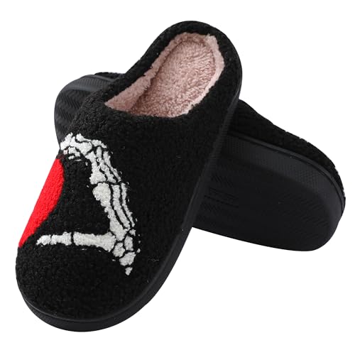 Image of Comfy Elastic Slippers for Women Men,Memory Foam Soft Plush House Slippers | halloween & christmas Fuzzy Slippers, Holiday Retro House Shoes, Indoor & Outdoor,Warm Winter Footwear