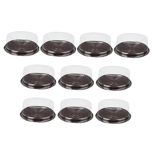 Alipis 10Pcs Transparent Plastic Cake Boxes for Cupcakes Muffins and Pastries Stackable Dome Holders for Easy Transport and Display for Parties and