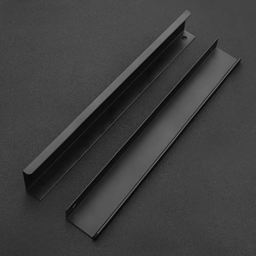 Image of Ravinte 1 Pack Finger Pulls for Cabinets 300mm /11.81 inch Length Black Pulls