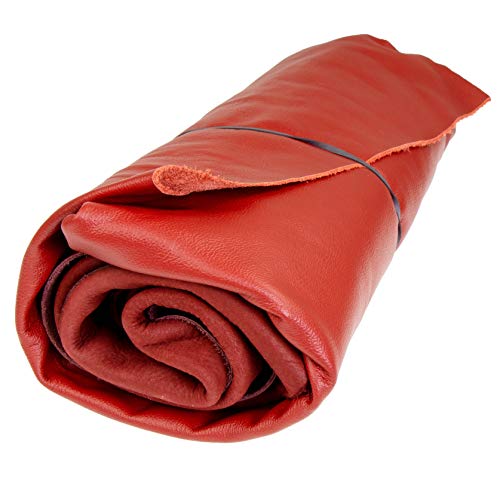 Langlauf Schuhbedarf Lederreste rot 1kg - verschiedene Rottöne - Lederstücke alle Stücke mind. DIN A3 - echtes Leder zum nähen - handverlesene Lederstücke - Leder zum basteln