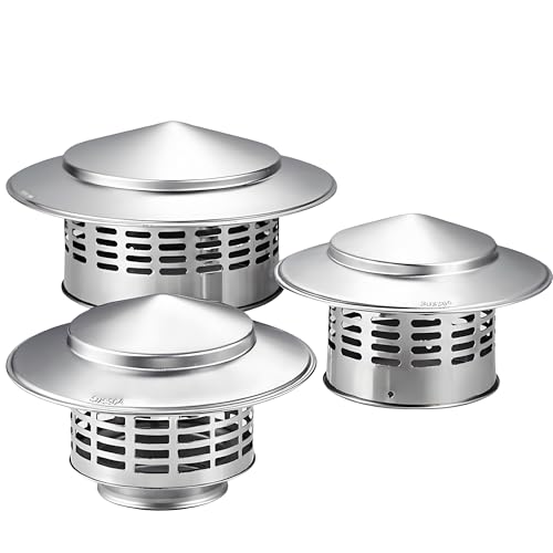 Tapa para Chimenea Inox 304, 75/100/110/160/200/220/250/300mm Sombrerete Chimenea, Caperuza Salida Humos, Conducto Para Chimeneas para Estufa de Leña y Salidas de Humo(300mm/11.8in)