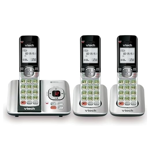 VTech CS6529-3 3-Handset Expandable Cordless Phone with Answering System-Caller ID/Call Waiting & Backlit Display/Keypad