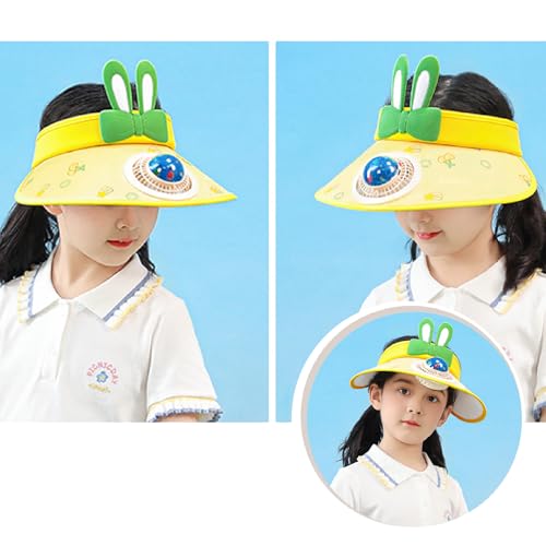 Solar Hat for Girls with Built-in Fan, Kids Sun Visor Cooling Cap, Outdoor Summer Fan Hat2