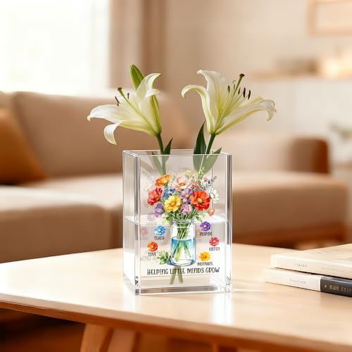 Image of Helping Little Minds Grow Acrylic Pen Pencil Holder for Teacher