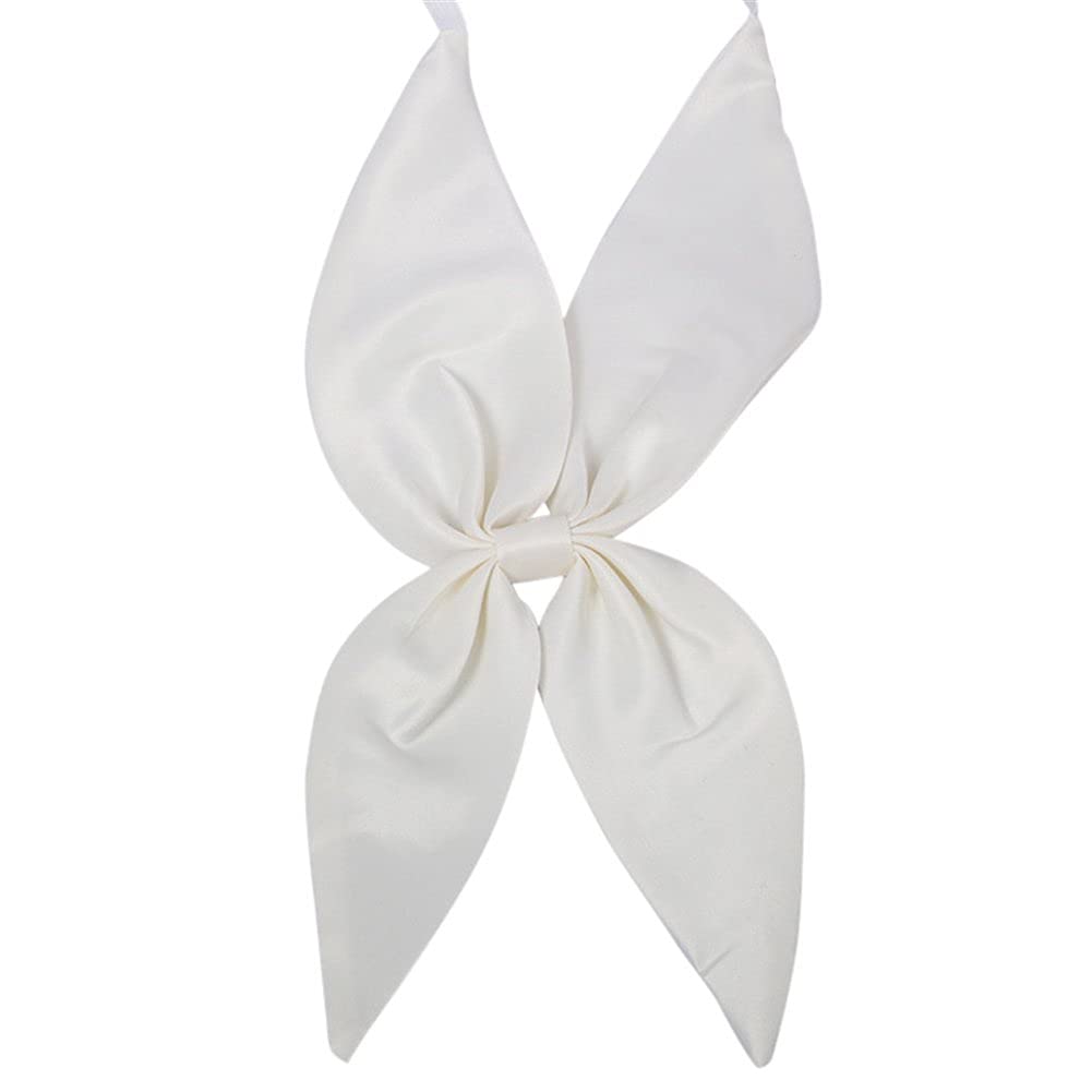 Fasele Unisex White Japanese School Uniform Anime Lolita Sailor Womens Girls Cosplay Bow Tie Adjustable Satin Necktie Bowtie Colourful,