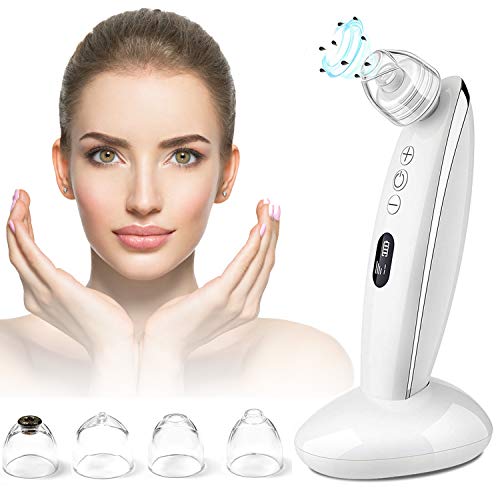 Airbin Blackhead Remover Vacuum - Electric Blackhead Remover Pore Vacuum Cleaner Extractor with Base Support, 6 Adjustable Suction Power, 4 Replacement Probes, USB Rechargeable, LCD Screen, Great Gift