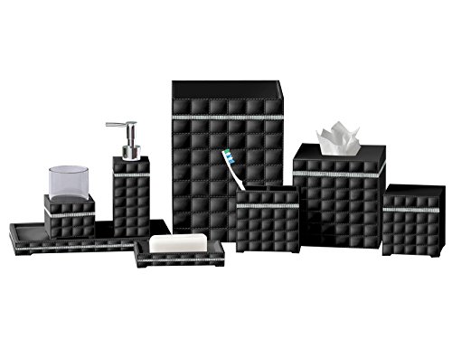 Nu Steelnu Steel Gb 8pc Set Giraffe Black Bath Accessory Set For Vanity Countertops 8 Piece Includes Cotton Container Dish Toothbrush Tumbler Soap Lotion Waste Basket Tissue Box Holder Tray Resin 8 Dailymail