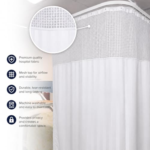 Image of CASA-NEST Hospital Partition PVC Curtains for ICU and Wards PVC Curtains, 4 x 8 ft, WHITE-Hos008