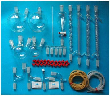 GOWE kit de cristalería de laboratorio, con juntas 24/40, DES244003, vidrio borosilicato, Nueva química avanzada