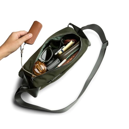 Image of Bellroy Classic Sling (everyday 5 liter minimalist crossbody bag with internal organization, adjustable crossbody strap, and auto-compression system) - Olive