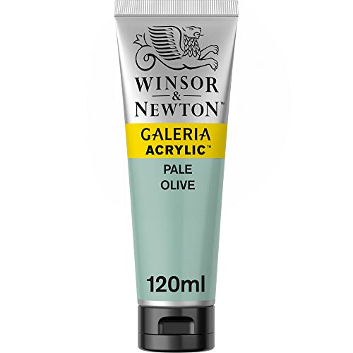 Winsor & Newton 2131435 Galeria Acrylfarbe, hohe Pigmentierung, lichtecht, buttrige Konsistenz, 120 ml Tube - Olivgrün Hell
