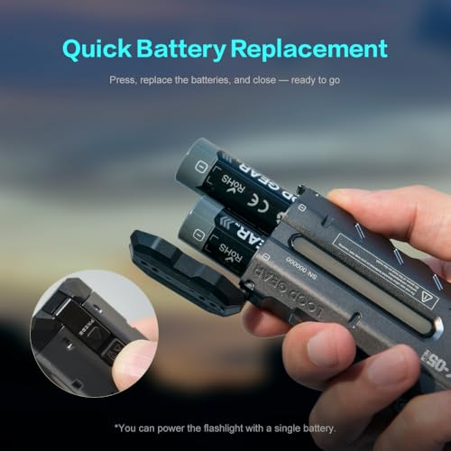 SK05 Pro Flat LED Flashlight with 8000mAh Power Bank, Sidelight Flashlight Combines Floodlight and Spotlight, 4360 High Lumens, Rechargeable, Magnetic Tail, IP68 Perfect for Camping, Outdoor