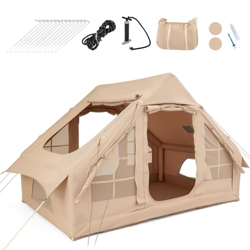 HOMASIS Tienda de Campaña Inflable 4-6 Personas Beige